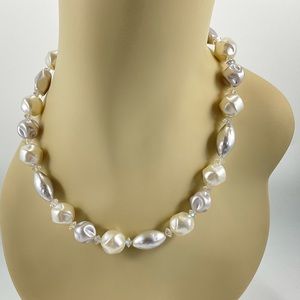 Vintage Acrylic Necklace with Aurora Borealis Crystals, Winter, MCM